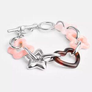 💎COACH HEART BUTTERFLY LINK BRACELET - NEW WITH TAGS